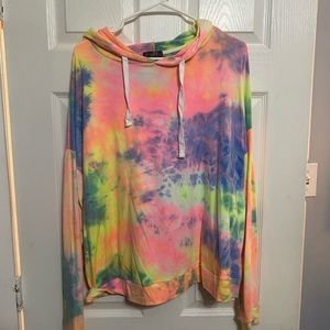 Orange Riss tie dye hoodie